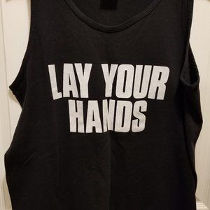 RARE VINTAGE BON JOVI "LAY YOUR HANDS ON ME" BLACK TANK LG